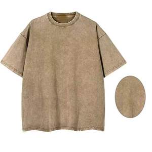 T-shirt homme surdimensionné respirant du fabricant professionnel Logo personnalisé Lavage à l'acide Style vintage 100% coton Witered OEM - Product Image 2