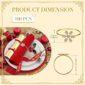 Navidad copo de nieve cristal Rhinestone Metal servilleteros FIESTA DE Acción de Gracias elegante decoración de mesa para bodas ocasiones especiales - Product Image 4