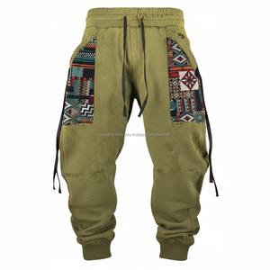 Pantalones Harem de Lona para Hombre, Estilo Urbano, Cintura Media, con Parches, Transpirables, Ligeros, con Logotipo Personalizado, Estilo Hippie - Product Image 3