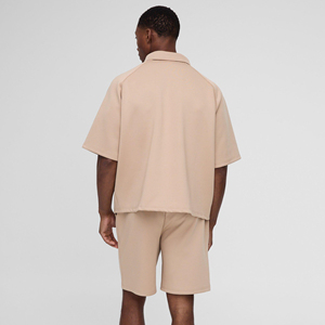 Jersey de algodón 100% de alta calidad, 2 uds., Polo y conjunto corto para hombre, ropa informal de verano a la moda, conjunto doble de manga corta para hombre - Product Image 3