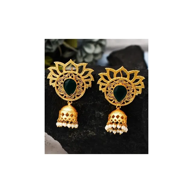 New Modern Women Trendy Earrings (Gold Long) Fashionable Jewelry Directly Selling Manufacturer Indian Supplier