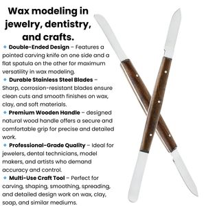 Spatule de modélisation de cire la mieux notée Outil de couteau à découper à bords tranchants Sculpture d'argile et de cire pour la modélisation de qualité d'artiste à double extrémité - Product Image 3