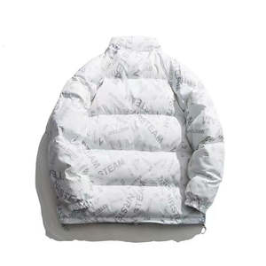 Veste matelassée courte à col montant avec logo personnalisé en gros |   Veste matelassée imperméable d'hiver vierge pour femmes et hommes - Product Image 4