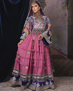 Moda elegante señoras vestido de novia afgano fiesta Pathani trajes Pashtun vestido afgano transpirable - Product Image 3