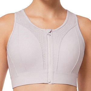 Soutien-gorge de sport simple sans couture pour femme, maintien élevé, extensible dans les quatre sens, éco-responsable, en spandex/nylon, ajustement confortable, contrôle de l'humidité, devant - Product Image 1