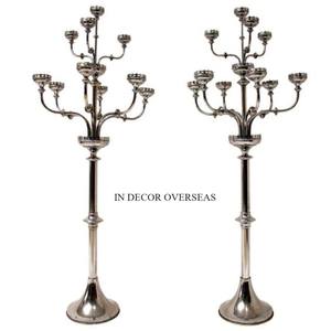 Último patrón llegada totalmente de alto grado chapado en oro mejor calidad Metal 5 brazos candelabros boda centro de mesa Decoración - Product Image 2