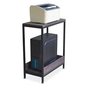 Natural Solid Wood <b>Computer</b> <b>Table</b> with Iron Frame Simple Design Laptop/Printer Stand with Drawer KCPU68015 - Product Image 1