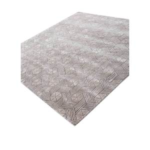 Cera Hand Tufted Wool & <b>Viscose</b> Rug Grey Black Geometric Striped Rectangle Patterns for Home Living Room Hallway Decor-<b>Top</b>-7283 - Product Image 2