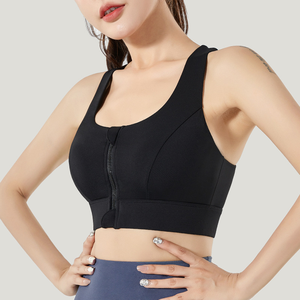 2025's Most Fashionable Front Zipper Sports <b>Bra</b>, <b>Built</b>-<b>in</b> Padding, Wearing Yoga Fitness <b>Top</b> Alone - Product Image 5