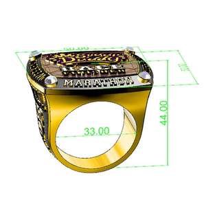 Anillo de Campeonato Hip Hop Personalizado con Moissanita, Plata 925, Chapado en Oro de 14K, con Engaste de Garras, para Hombre/Unisex, Regalo para Fiestas - Product Image 5