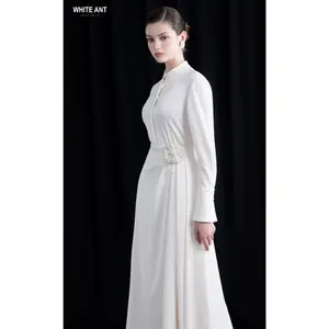 Women'S Dresses Formal New Design Jenny Embellished Maxi Dress Long Sleeve 77% Acetate- 23%Polyester Paper Bags Whiteant Vietnam