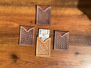 Véritable porte-cartes en cuir usiné sculpté à la main étui porte-carte Rectangle étui porte-carte de crédit mignon petit étui à carte de mode occidentale - Product Image 5