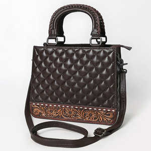 Vintage Bohemian <b>Quilted</b> Leather Tote Bag Handmade Western Floral Tooled Design Summer Womens Fashion Shoulder Crossbody Single - Product Image 4