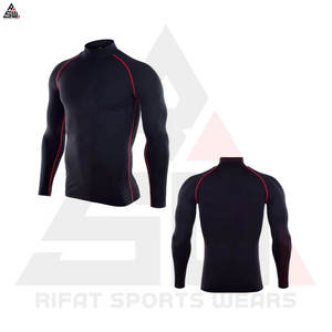 Chemises de compression de course à pied de haute qualité pour la salle de sport, respirantes, à séchage rapide, personnalisées, unisexes, manches longues, 100% polyester, OEM - Product Image 3