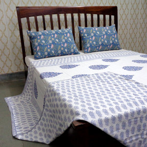 Edredones Dohar de algodón con estampado de bloques de mano indios de alta calidad, tamaño Queen para cama, tesoros tradicionales de Rajasthani al precio más bajo - Product Image 3