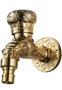 Robinet de buses de vol en acier inoxydable à disque en laiton pour machine à laver/jardin/robinet de connexion de tuyau finition chromée avec bride murale ruban en téflon - Product Image 3