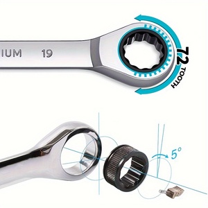 6PCS 8-19mm DIY Grade Metric ratcheting Wrench <span class=keywords><strong>Set</strong></span> với tổ chức giá tùy chỉnh CR-V cho sửa chữa ô tô cải thiện nhà - Product Image 2