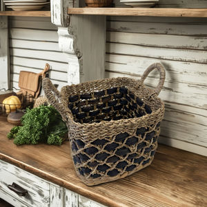 ตะกร้าเก็บของทรงสี่เหลี่ยมอเนกประสงค์ ทำจากผักตบชวา เป็นมิตรกับสิ่งแวดล้อม หรูหรา - Product Image 6