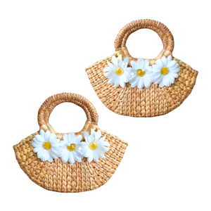 BOLSO DE MANO DE JACINTO DE AGUA Premium Sostenible y hecho a mano con materiales naturales Bolso de verano para mujer Bolsos de mujer - Product Image 1