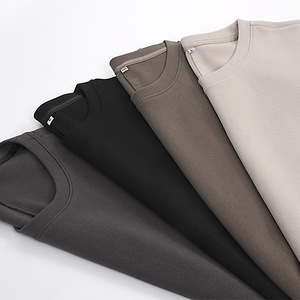 Camiseta lisa en blanco con logotipo personalizado al por mayor, camiseta de gran tamaño de varios colores con cuello redondo, camiseta de diseño propio de alta calidad para hombre - Product Image 3