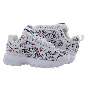 Scarpe da donna Fila Disruptor Ii Graffiti Colore: Bianco/Blu scuro/Rosso 100% autentiche - Product Image 4