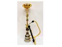 Chicha Farida Mini de Luxe Égyptienne Traditionnelle en Laiton Massif Laqué, Deux Niveaux, Hauteur 75cm, Gravée à la Main, Droite – Offre Spéciale