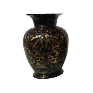 Gold <b>Engraving</b> Brass Flower <b>Vase</b> With Black Paint Finished For Home Decor High Quality Table Decorative Flower <b>Vase</b> - Product Image 3