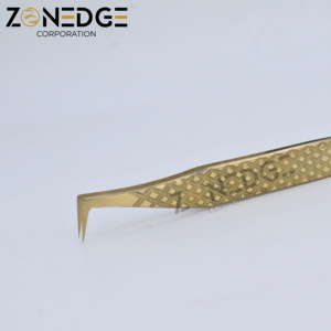 Las pinzas de pestañas de Plasma doradas más vendidas, aplicador de precisión de extensión de pestañas profesional, suministros para maquillaje y salón de belleza - Product Image 5