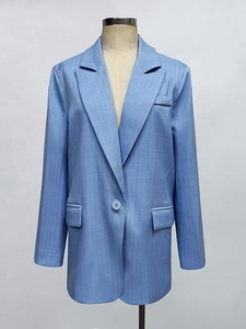 Blazer Homme Sur Mesure OEM Coupe Slim Décontracté Anti-Plis Anti-Statique Style Britannique Rayures Fines Polyester/Spandex Haute Qualité Vente en Gros - Product Image 5