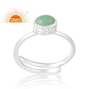 Anillo de piedras preciosas de crisoprasa Natural de Plata de Ley 925, joyería personalizada para mujer, regalo para ella - Product Image 1