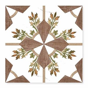 396x396mm Nuevas baldosas de cerámica indias con estampado de Galicha en acabado brillante Azulejos en marrón Suelo con apariencia de alfombra de SP_Green-30702 - Product Image 4