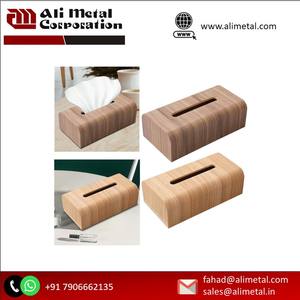 Vajilla Servilletero de madera Soporte de papel tisú de mesa de lujo de madera de alta calidad para mesa de comedor - Product Image 3