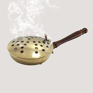 Quemador de incienso de metal de diseño clásico dorado - Product Image 6