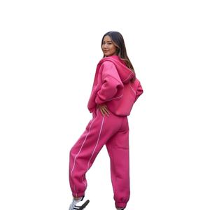 Otoño Invierno con capucha conjuntos de dos piezas Pantalones de mujer conjunto chándal Jogger sudaderas deportes cintura elástica Streetwear conjuntos a juego - Product Image 1