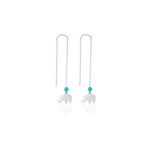 Azuris 925 Sterling Silver 10 cm <b>Elephant</b> Fine Stud Earrings Luxurious Jewelry for Women Turkey - Product Image 1