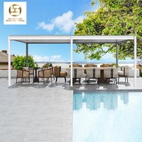 Pergola bioclimatique en aluminium à lames orientables ANGEL avec couvertures pour balcon, utilisation extérieure, option motorisée, éclairage LED, taille personnalisable