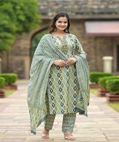 Pakistanaise Salwar Kameez Sonia femmes robes prêtes à l'emploi dames costumes couleur verte Vintage court fête porter des vêtements traditionnels
