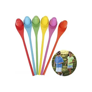 Super Egg Spoon Race Game Sets Kids Balance Training Toy Plastic Egg Spoon Balance Game