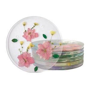 Haute qualité 10X10 cm résine Design Unique à la main sous-verre à thé 4 pièces ensemble accessoires de cuisine vente chaude sous-verre en pierre - Product Image 6