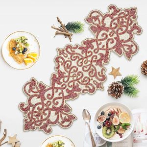 Handmade Cloth Decorative Wedding <b>Table</b> <b>Runner</b> with Leaves Design Christmas Dining <b>Table</b> Beaded placemat for Home Use - Product Image 4