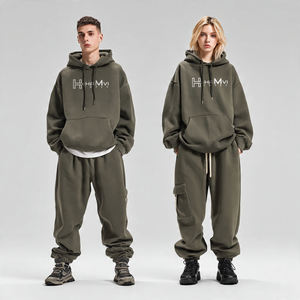 Conjunto Deportivo Personalizado por Sublimación, Sudadera con Capucha, Pantalones Deportivos Estampados Extra Grandes, Conjuntos Deportivos para Hombre, Invierno, Holgados, Estilo Urbano, Sólidos - Product Image 4