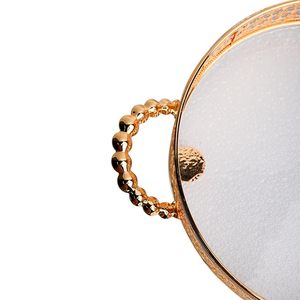 ROYAL DECORATIVE <b>TRAY</b> ALUMINIUM HANDMADE WITH HANDLES MIRROR METAL GOLD COLOR DINNERWARE SERVING <b>TRAY</b> for HOTEL & CHRISTMAS - Product Image 2