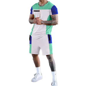 ¡Novedad de 2025! Conjunto de camiseta y pantalones cortos de chándal de gimnasio para hombre personalizado al por mayor, estilo informal térmico transpirable para correr de verano - Product Image 5