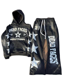 Traje de algodón estampado para hombre de manga larga superventas, chándal, Sudadera con capucha a prueba de viento de invierno con conjunto de Jogger con letras de Anime - Product Image 3