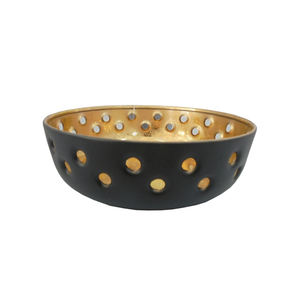 Bol en métal en fer pour la cuisine et la table de forme ronde bol de service de couleur noire et bols décoratifs faits à la main en vrac - Product Image 1