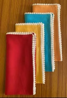 Serviettes en tissu de lin pur faites à la main avec pompon dentelle mélange et match décor de table pour les mariages fêtes anniversaires pendaison de crémaillère pique-niques