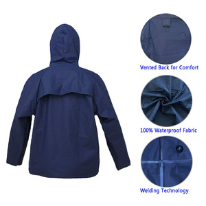 Vêtements d'extérieur en polyester respirant, impression personnalisée, veste de randonnée imperméable, combinaisons de pluie à capuche pour hommes - Product Image 5