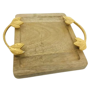 Equipo de catering para restaurante de Hotel, bandeja de madera de forma ovalada atractiva pulida, mango de Metal para servir aperitivos, cuencos de fideos para - Product Image 2