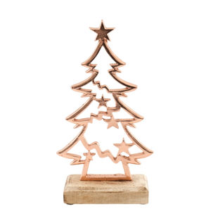 Escultura de Ciervo Hecha a Mano en Madera de Mango y Metal Negro, Adorno para Árbol de Navidad, Diseño Elegante, Centro de Mesa Decorativo - Product Image 3
