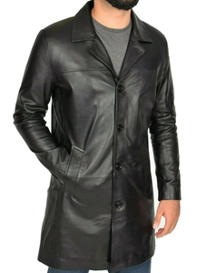 High Quality Coated <b>Leather</b> <b>Jacket</b> Men's Comfortable Breathable Windproof Stand Regular Length Quick Dry Custom Front Casual - Product Image 5